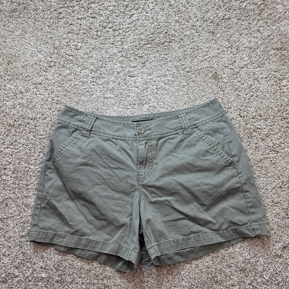 Calvin Klein Jeans Shorts Womens 10 Green Cotton Chino Utility Summer Ladies